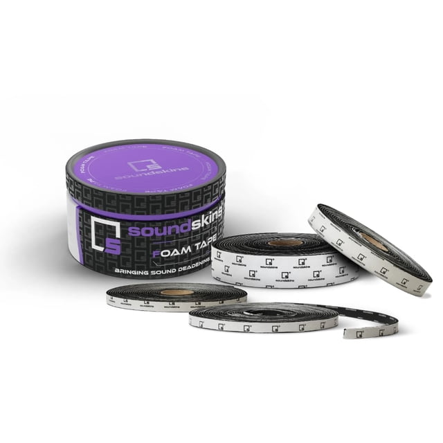 SoundSkins SSK-Tape Mousse Acoustique à Cellules Fermées - 10,8 Pi2 à Partir de 4 Rouleaux (2 Pouces, 1 Pouces 0,5 Pouces de Large) - Réduction de Hochet et Durée Optimale