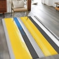 thumbnail image 2 of Abstract Gradient Area&nbsp;Rug 2.7x5ft Blue Grey Yellow Stripe Non-Slip&nbsp;Washable Square&nbsp;Rugs Soft Felt Indoor Floor Mat for Bedroom Kitchen Living Room Bathroom, 2 of 9