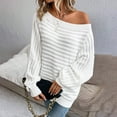 thumbnail image 6 of Bibifish Womens Sweaters Off Shoulder Batwing Sleeve Sweaters Fall Winter Solid Color Oversized Pullover Sweaters For Ladies, 6 of 7