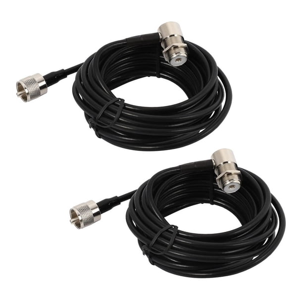 2X 16 Pies RG58 PL259 UHF Una SO239 Conectores para Radio de Coche Cable de Montaje de Antena Móvil