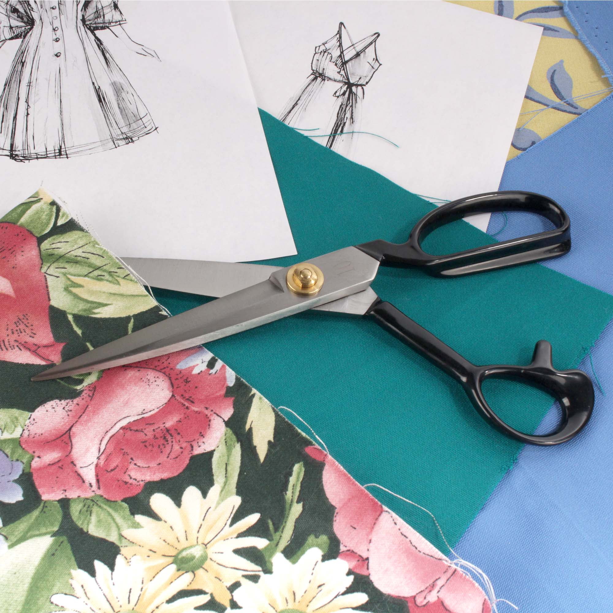 JubileeYarn Professional Carbon Steel Fabric Scissors - 9" Silver - 10 Pairs