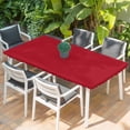 thumbnail image 2 of Pure Red Table Cloths for 5 Foot Rectangle Tables, Simple Solid Color Patio Waterproof Elastic Fitted Tablecloths, Washable Rectangular Table Cover for Camping, 2 of 8