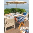 thumbnail image 4 of Outdoor Tablecloth with Umbrella Hole and Zipper, Fall Orange Blue Rectangle Table Cloth 54x80 Inch Waterproof Tablecloth, Thanksgiving Floral Botanical Retro Picnic Table Cover for Patio Camping, 4 of 7