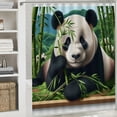 thumbnail image 6 of Orinice Giant Panda Bathroom Decor Set - Colorful Luxurious Graphic Print Polyester Fabric Fashion Shower Curtain Set with Hooks, 100% Waterproof, Easy to Install 69x72, 6 of 7