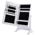 thumbnail image 4 of Costway Small Mirrored Jewelry Cabinet Organizer Storage Countertop Stand Medium White, 4 of 7