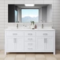 thumbnail image 2 of Wyndham Collection Beckett 72" Wood Double Bathroom Vanity in Nickel/White, 2 of 5