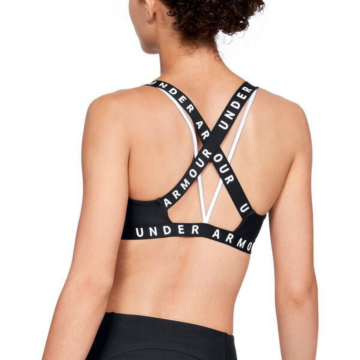Under Armour Strappy Wordmark Sport Bralette Womens Sports Bras Size XL,  Color: Black/White 