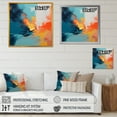 thumbnail image 4 of Designart "Paint Abstract Expression in Blue and Orange I" Abstract Framed Wall Art Decor - Modern Blue Abstract Painting Bedroom Framed Canvas Wall Art, 4 of 6
