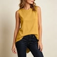 thumbnail image 6 of SwiftWear Women's Crew Neck Tank Top with Asymmetric Hem Cross Back Summer Sleeveless Casual Top Soft Stretch Everyday Wear​, 6 of 8