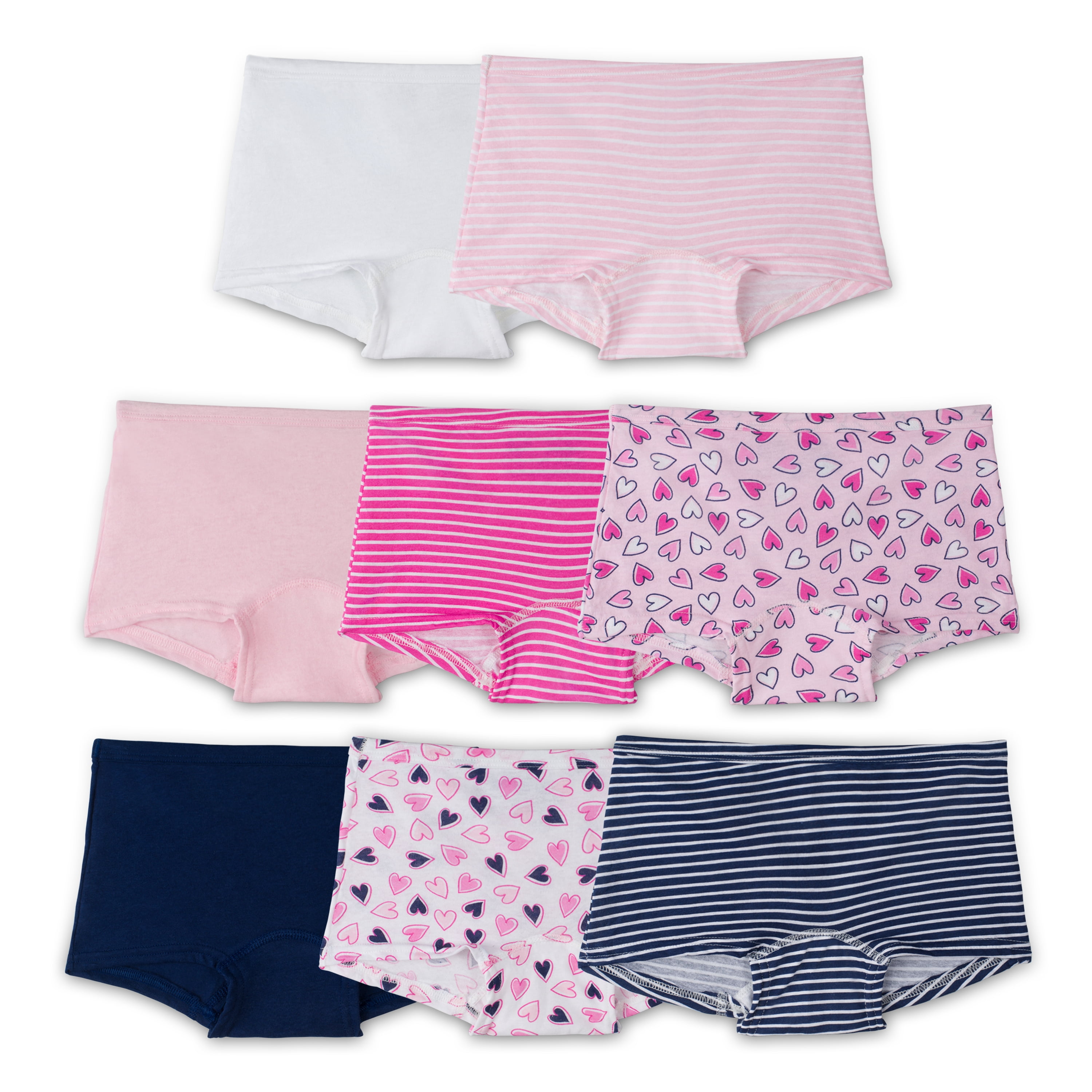 NEW 8 Pack Fruit of the Loom Girls Boy Shorts Panties Size 14 Tagless Underwear 