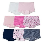 Fruit of the Loom Girls Assorted 100% Cotton Boy Short Underwear, 8 Pack Panties (Little Girls & Big Girls)