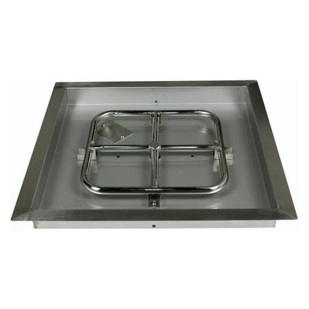 Pyromania Square Drop In Fire Pit Burner Ring And Pan Assembly