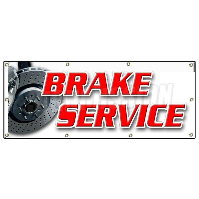 Bannière Brake Service 36"x96 Pouces pour Réparation Automobile