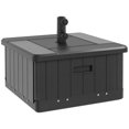 thumbnail image 1 of Outsunny Patio Umbrella Base with Wheels, End Table, Planter Box, Black, 1 of 10