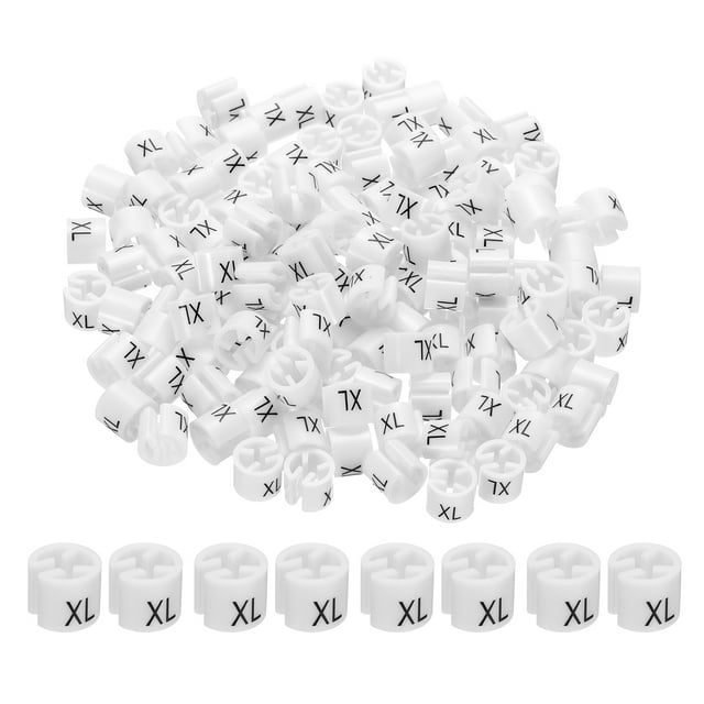 Uxcell Clothes Hanger Markers Fit Rod Garment Size Tag Hanger Clips Round Color Coding Label for Clothing XL White
