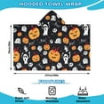 thumbnail image 2 of Classic Halloween Icons Pattern Hooded Bath Towel，50"x30" for Ages 3 To 12 Kids, Quick Dry Lightweight Soft Microfiber Hood Beach Towel Cover Up for Kids, 2 of 7