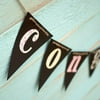 Event Decor Chalkboard Paper Banner with 5 Yards Twine 5 x 6 inch Triangle Black