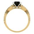 thumbnail image 4 of Clara Pucci 14K Yellow/White Gold Solid Gold Onyx Solitaire with Accents Anniversary Ring for Women - 1.42 cttw Round Cut, 4 of 8