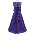 thumbnail image 5 of YiZYiF Kids Girls Chiffon Flower Girl Dress Floral Lace Bodice Wedding Birthday Party Dress, 5 of 7