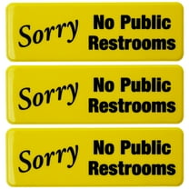 Excello Global Products no Public Restroom Sign 9"x3" Easy to Mount (3 pack Yellow) - EGP-HD-0269-A