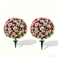 thumbnail image 6 of Set of 2 Artificial Azalea Topiary Balls with Stake, 23.6" UV Protected Fake Azalea Plant for Outdoor Garden Patio Decor, 6 of 6