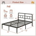 thumbnail image 2 of Maenizi 14 inch Full Bed Frame with Headboard No Box Spring Needed Metal Platform Heavy Duty Steel Slat Mattress Foundation/Easy Assembly/Noise Free/Black, 2 of 6