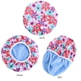 thumbnail image 5 of SEFUONI Reusable Floral Pattern Shower Cap Terry Lined Double Layer Headcover Dry Hair Spa Salon Bath Cap Bathroom Supplies, 5 of 19