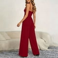 thumbnail image 5 of gakvbuo Summer Jumpsuits Overalls Romper Playsuit Suspender Trousers for Women's Fashion Solid Color Sling Shoulder Straps Are Adjustable Button Wide-Leg Pants Jumpsuit, 5 of 6