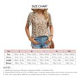 thumbnail image 4 of Blusa de encaje de guipur Top estampado estampado Casual ajustado manga corta escote en V Blusa de encaje de guipur para mujer, 4 of 8