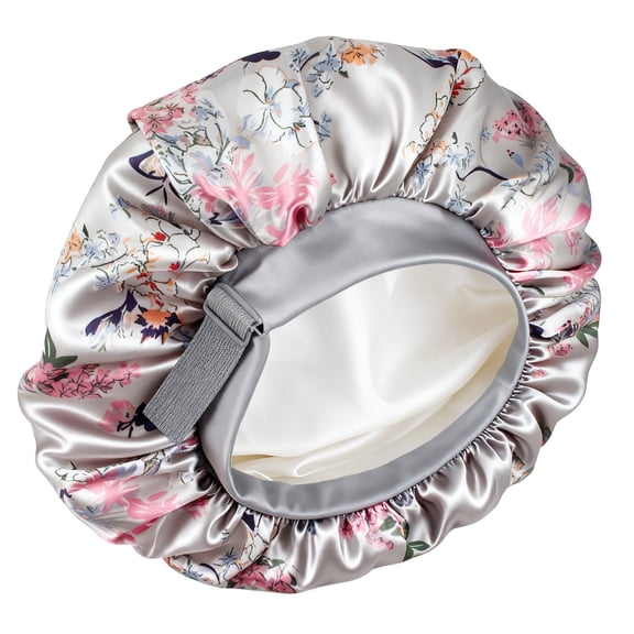 ROHAJSHOP Silk Hair Bonnet with Wide Elastic Band, Sleepling Hair Wrap Cover, Satin Night Sleep Cap for Curly Long Hair Shower Bonnet