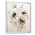 thumbnail image 2 of Designart "Moments Captured With Vivid Black And White Poppies" Poppies Floater Framed Wall Decor, 2 of 5