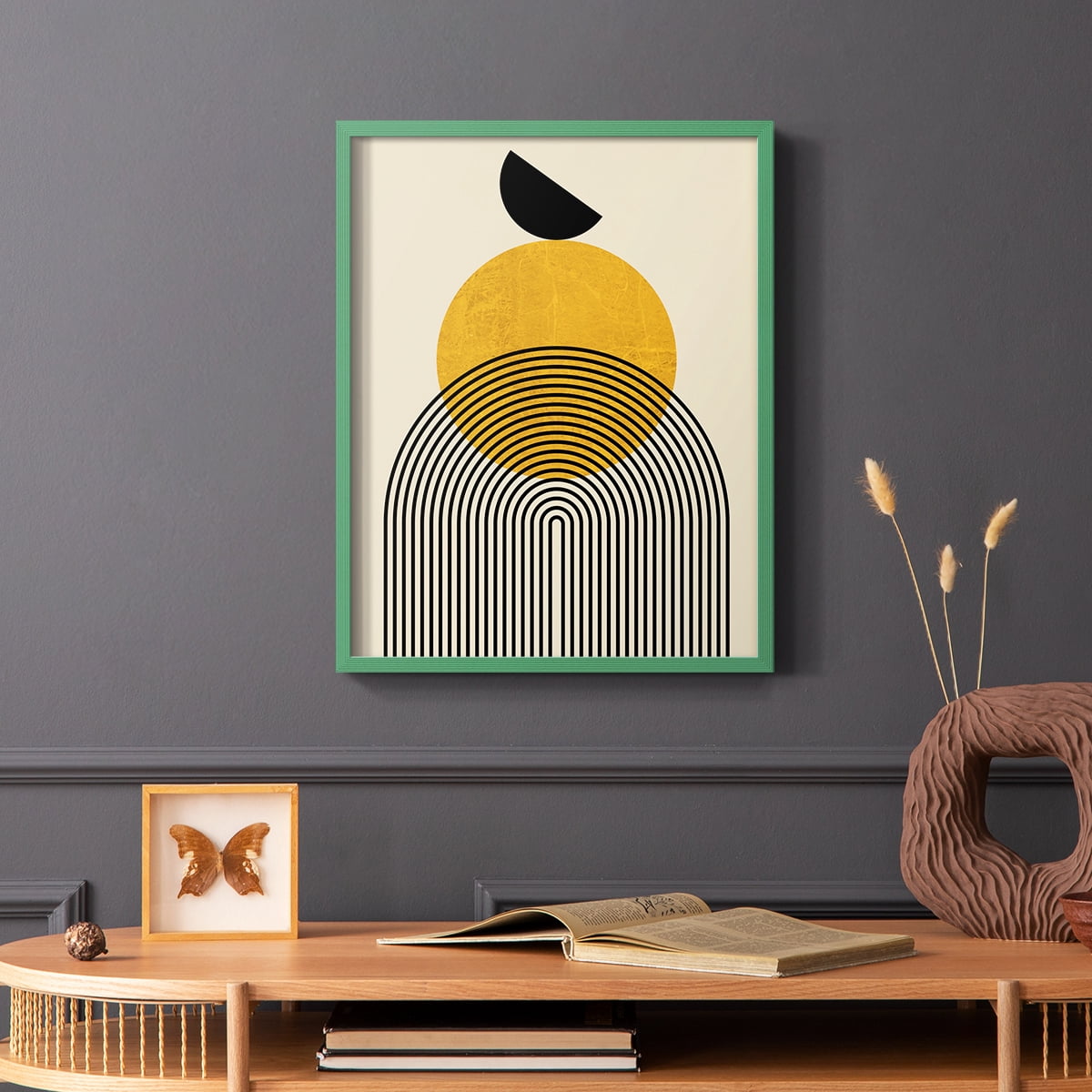 Golden Arches in Green Solid Wood 11 x 14 Framed Print