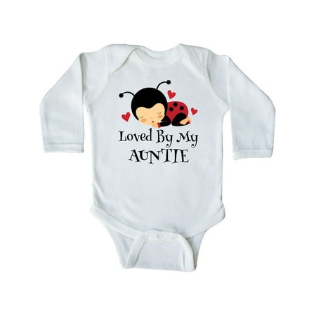 

Inktastic Loved By My Auntie ladybug Gift Baby Boy or Baby Girl Long Sleeve Bodysuit