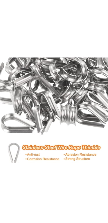 5/32 Inch (4mm) Stainless Steel Wire Rope Thimbles – 316 Marine Grade, Pack Of 8