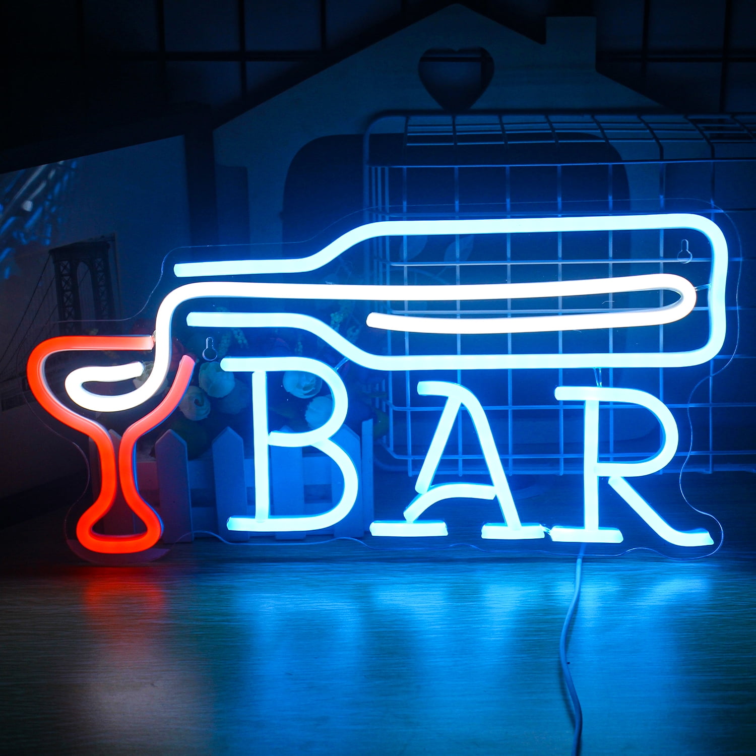 Wanxing Bar Wine Bottle LED Neon Light Signs USB Power for Home Pub Men ...