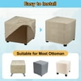 thumbnail image 4 of Stripe Stretch Ottoman Cover Square Fit Length 14"-17", Small, Khaki, 4 of 6