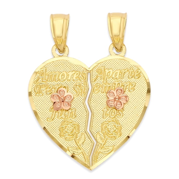 10k Gold Amores Apartes Breakable Heart Necklace, Best Friend Sharable Pendant