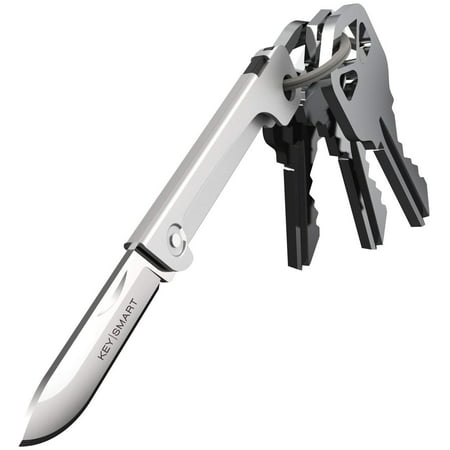 KeySmart Mini Knife | Keychain Pocket Knife, Compact Retractable Folding Blade with Steel, Add-On Accessory