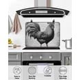 thumbnail image 5 of nqOlkjepod Large Induction Cooktop Protector Mat 36"x21", Grey Retro Rooster Stove Top Covers for Electric Stove, Farmhouse Vintage Country Animal Stove Burner Cover Mats, Glass Top Stove Cover, 5 of 8