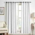 thumbnail image 1 of 3 Ply White Linen Curtains 84 Inch Length 2 Panels Set Bedroom Living Room Curtains 84 Inches Long, Rod Pocket Back Tab Textured Window Drapes Soft Semi Sheer Light Filtering Panels Classic White, 1 of 5