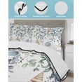 thumbnail image 4 of Green Teal Eucalyptus Full Size Down Alternative Comforter, Lightweight Comforter Quilt Bedding Set with Pillow Shams Coastal Summer Starfish All Seasons Bed Comforter Duvet Insert 78"x90", 4 of 7