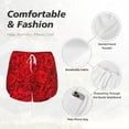thumbnail image 4 of Balery Red Rose Pantalones cortos deportivos para mujer con forro y dos bolsillos, elásticos, para entrenamiento, gimnasio, yoga-Medium, 4 of 7