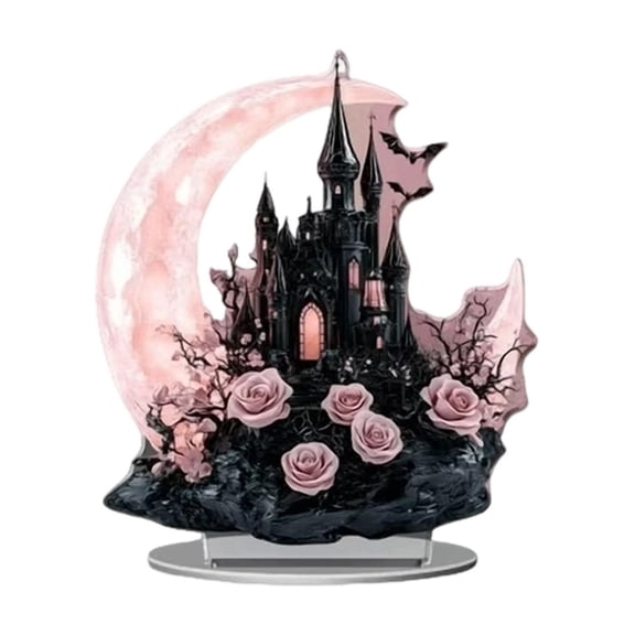 Halloween Acrylic Ghost Desk Ornament Pink 1pc