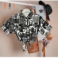 thumbnail image 4 of HAPPY BAY Women's Beach Halloween Costumes Hawaiian Shirt Spooky Skull Graphic Print Blouse Tops Short Sleeve Button Down Holiday Shirts for Women S Allover Skulls Black, 4 of 4