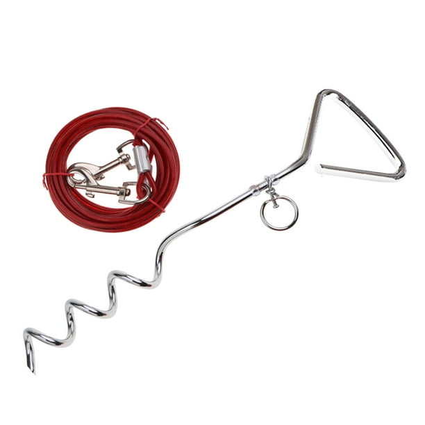Cable de para Perros Y de - Construcción de material acero Templado - 6 mm x 5m Rojo 6mmx5Meter Rojo Colco Cable de amarre para perros