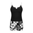 thumbnail image 5 of Brnmxoke Athletic Tankini Swimsuits for Women Plus Size 2 Piece Tummy Control Bathing Suits Floral Printed Swimwear Beach Outfits with Boy Shorts Modest Black,XXL, 5 of 6