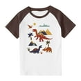 thumbnail image 2 of vokkrv Girls Boys Short Sleeve Cartoon Print T Shirts Kids Summer Tops Crewneck Tees 3-14 Years Brown 7 Years, 2 of 6