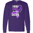 thumbnail image 3 of Inktastic Alzheimers Awareness I Wear Purple for My Sister Long Sleeve T-Shirt, 3 of 5