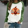 thumbnail image 2 of VKOYWKM Fall Sweatshirts Women Long Sleeve Thanksgiving Turkey Graphic Soft Loose Fit Color Block Raglan Sweatshirts Long Sleeve Crew Neck Pullover Sweatshirt, 2 of 5