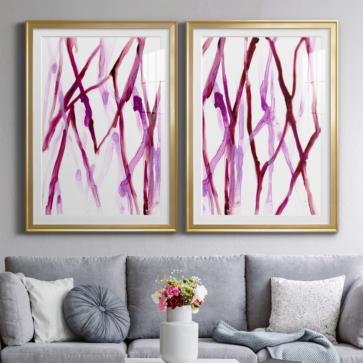 Wexford Home Runnel XV Premium Framed Print, 18.5" x 24.5" - Ready to Hang, Gold (Set of 2)